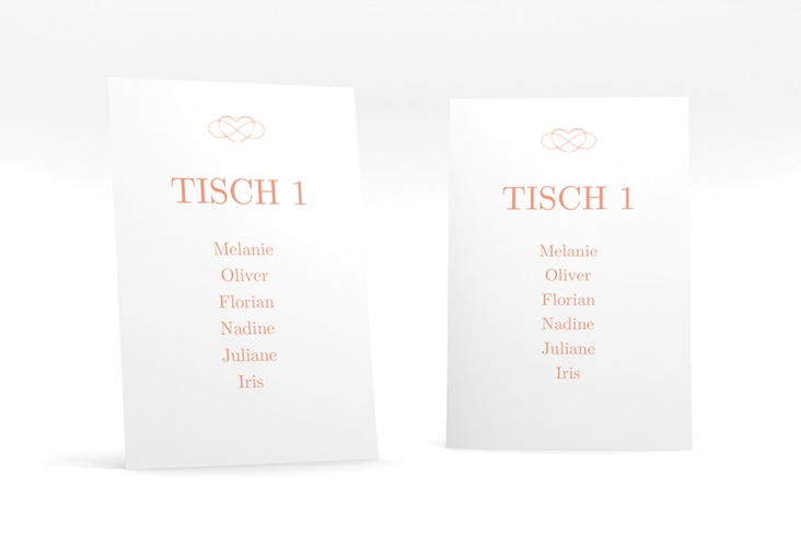 Tischaufsteller Hochzeit Infinity Tischaufsteller apricot