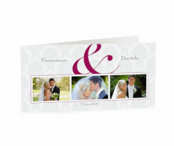 Klick: Details zu Ringraziamenti matrimonio collezione Nantes anzeigen Ringraziamenti matrimonio collezione Nantes DIN lang Klappkarte fucsia