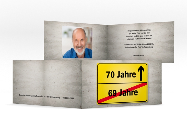 Einladungskarte "Julian/Juliane" DIN lang Klappkarte hochglanz