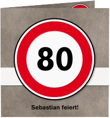 Einladung 80. Geburtstag "Emil/Emma"