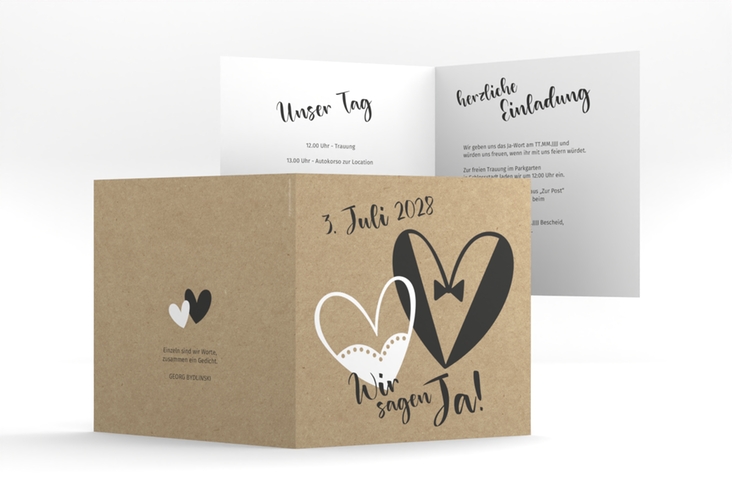 Hochzeitseinladung Dresscode quadr. Klappkarte