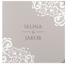 Klick: Details zu Gästebuch Selection Hochzeit "Vintage" anzeigen Gästebuch Selection Hochzeit Vintage Leinen-Hardcover grau mit floraler Spitze