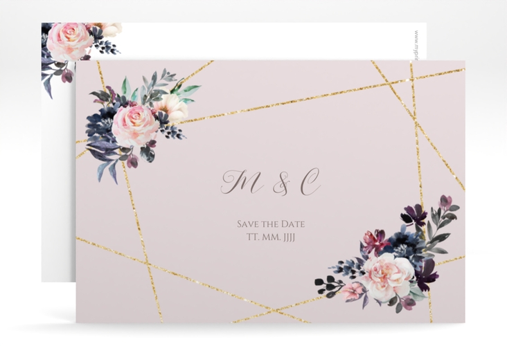 Save the Date-Karte Azalie A6 Karte quer