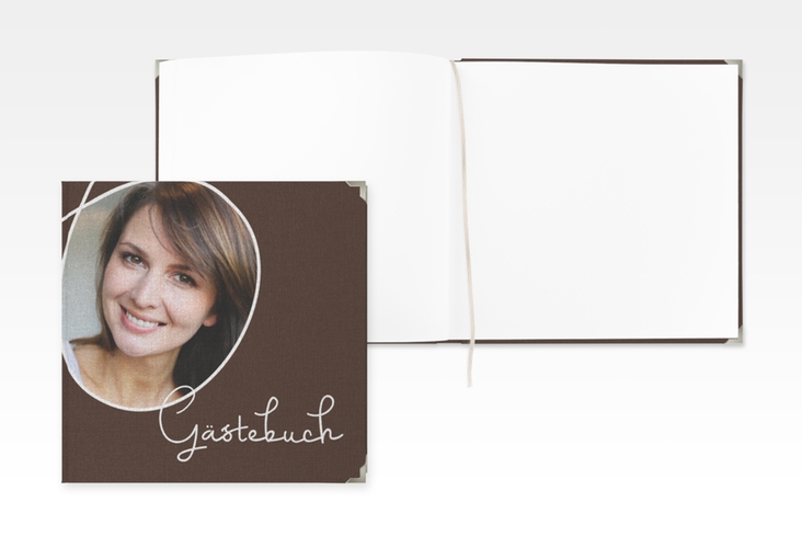Gästebuch Selection Geburtstag Swing Leinen-Hardcover braun