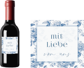 Piccoloetikett Hochzeit "Blue Floral"