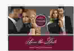 Save the Date-Karte Elegancy A6 Karte quer rot