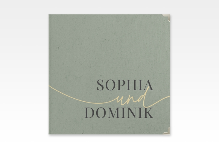 Gästebuch Selection Hochzeit Easy Leinen-Hardcover gruen im modernen minimalistischen Design