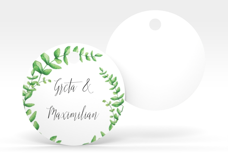 Geschenkanhänger Hochzeit Botanic Geschenkanhänger, rund weiss