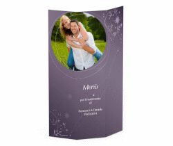 Klick: Details zu Menù matrimonio collezione Siena anzeigen Menù matrimonio collezione Siena DIN A4 Wickelfalz lila