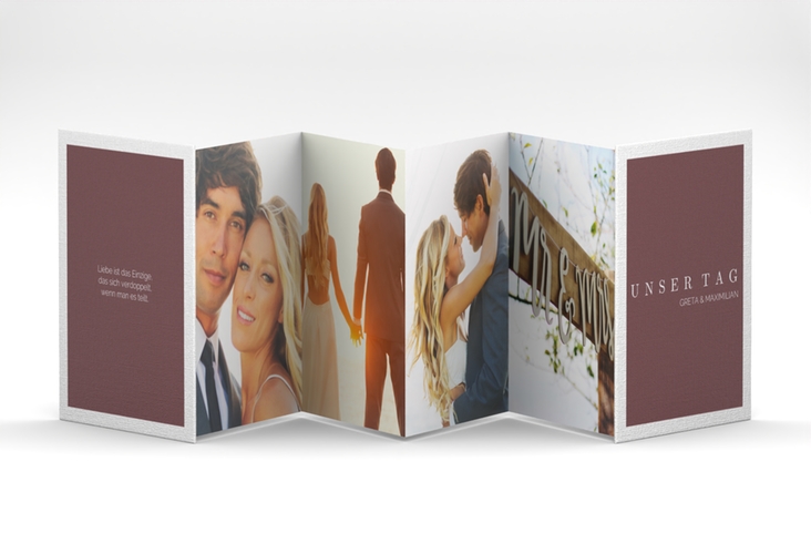 Foto-Leporello Hochzeit Simply Leporello rot