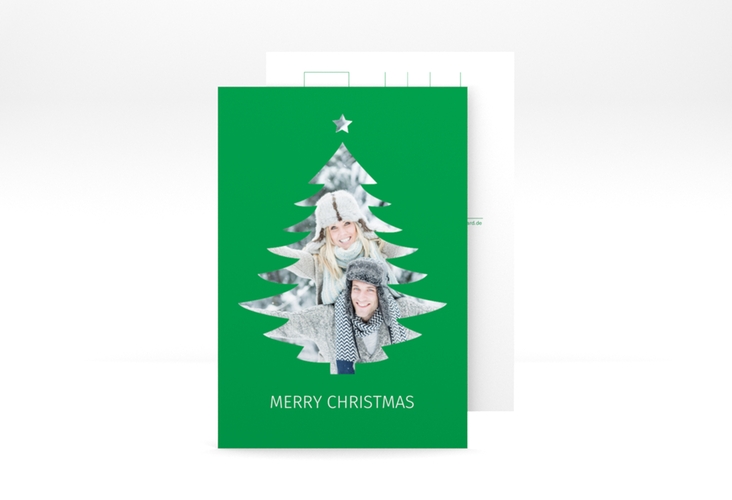 Weihnachtskarte Tanne A6 Postkarte gruen