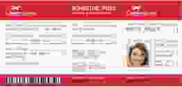 Einladung 40. Geburtstag Boardingpass lange Karte quer rot