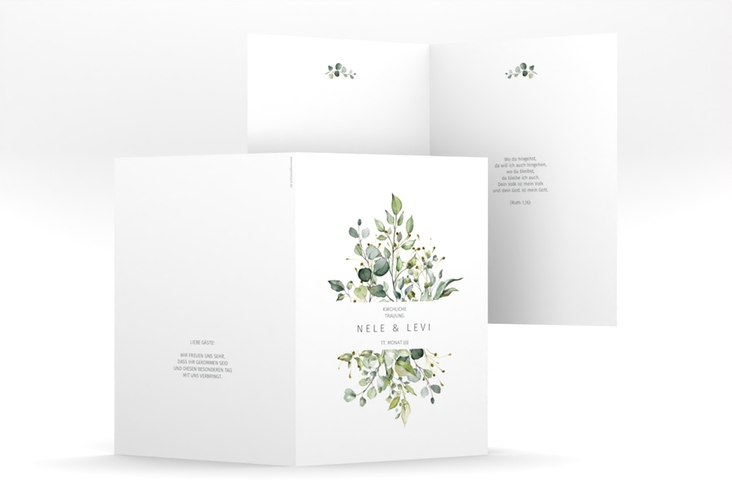 Kirchenheft Hochzeit Enchanting A5 Klappkarte hoch weiss