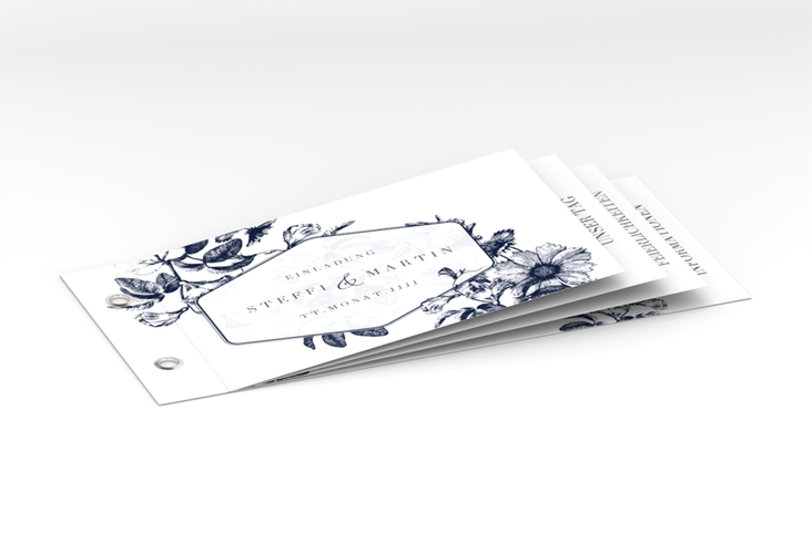 Hochzeitseinladung Magnificent Booklet blau