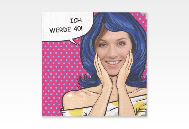 Gästebuch Selection Geburtstag Popart Woman Leinen-Hardcover