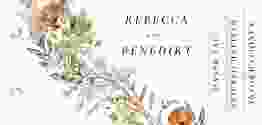 Hochzeitseinladung Wildfang Booklet weiss mit getrockneten Wiesenblumen