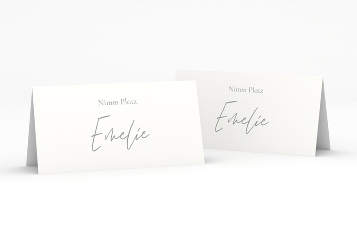 Tischkarte Hochzeit Day Tischkarten weiss mit Datum im minimalistischen Design