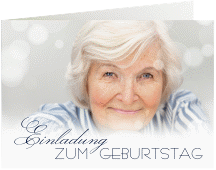 Klick: Details zu Einladung 80. Geburtstag "Luminous" anzeigen Einladung 80. Geburtstag Luminous A6 Klappkarte quer blau