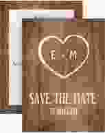 Save the Date-Visitenkarte "Wood" Visitenkarte braun