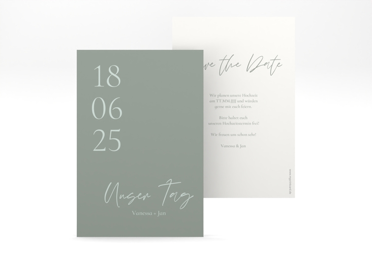 Save the Date-Karte Day A6 Karte hoch mit Datum im minimalistischen Design