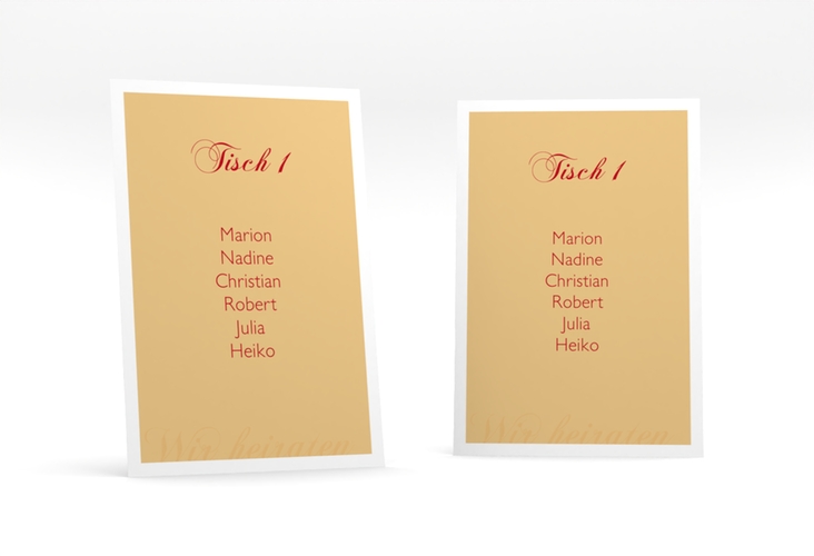 Tischaufsteller Hochzeit Collage Tischaufsteller apricot