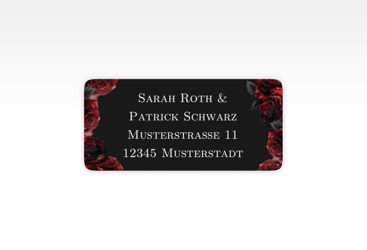 Absenderetikett Hochzeit Gothic Rose 45,7 x 21,2 mm schwarz