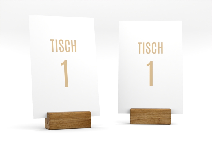 Tischnummer Hochzeit Memory Tischaufsteller beige