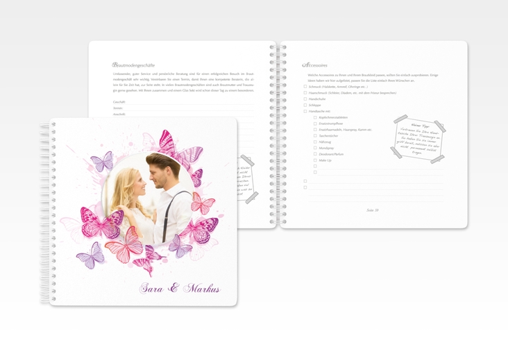 Trautagebuch Hochzeit Schmetterlinge Trautagebuch Hochzeit pink