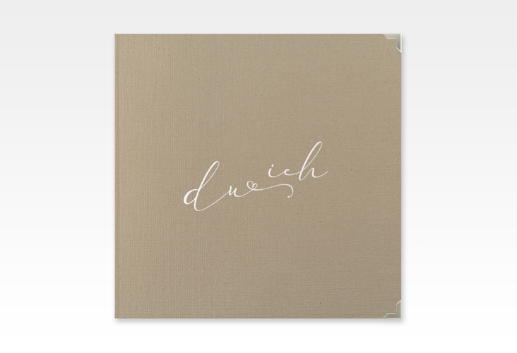 Gästebuch Selection Hochzeit Zweisamkeit Leinen-Hardcover Kraftpapier im minimalistischen Stil mit Aufschrift du & ich
