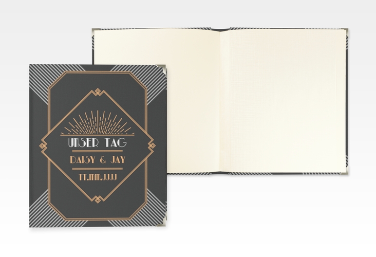 Hochzeitsalbum Gatsby 21 x 25 cm schwarz im 20er-Jahre-Stil