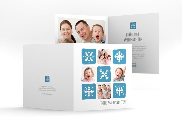 Weihnachtskarte Snowflakes quadr. Klappkarte