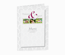 Klick: Details zu Menù matrimonio collezione Nantes anzeigen Menù matrimonio collezione Nantes DIN A5 geklappt fucsia