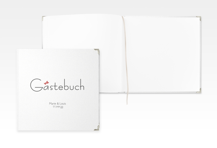 Gästebuch Selection Hochzeit Twohearts Leinen-Hardcover rot