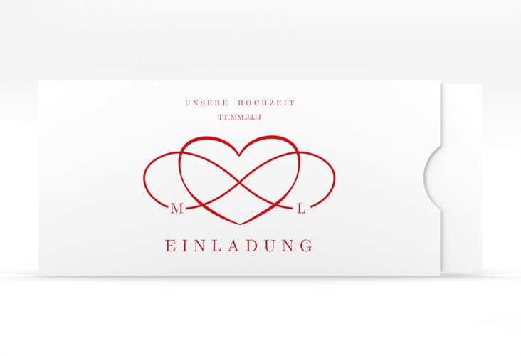 Hochzeitseinladung Infinity Einsteckkarte rot
