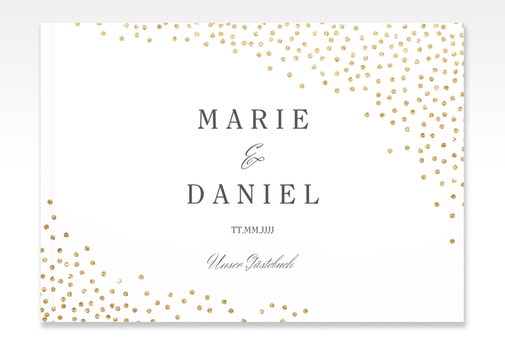 Gästebuch A4 quer Glitter A4 quer, Hardcover weiss