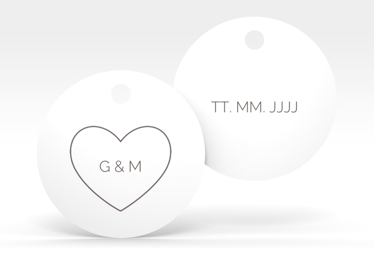 Geschenkanhänger Hochzeit Lebenstraum Geschenkanhänger, rund weiss