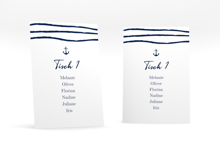 Tischaufsteller Hochzeit Liebesanker Tischaufsteller mit maritimem Streifenmuster und kleinem Anker