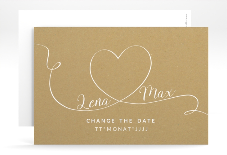 Change the Date-Karte Herzensbund A6 Karte quer weiss hochglanz