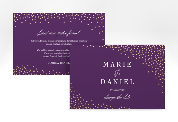 Change the Date-Karte Glitter A6 Karte quer lila