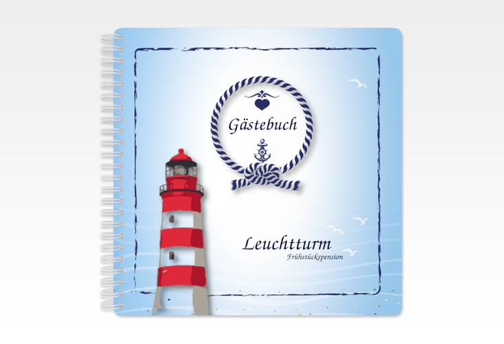 Gästebuch Ferienwohnung Leuchtturm Ringbindung blau