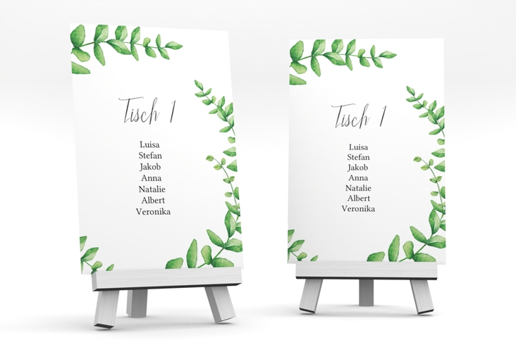 Tischaufsteller Hochzeit Botanic Tischaufsteller weiss