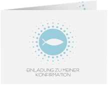 Klick: Details zu Konfirmationseinladung "Oration" anzeigen Konfirmationseinladung Oration A6 Klappkarte quer blau