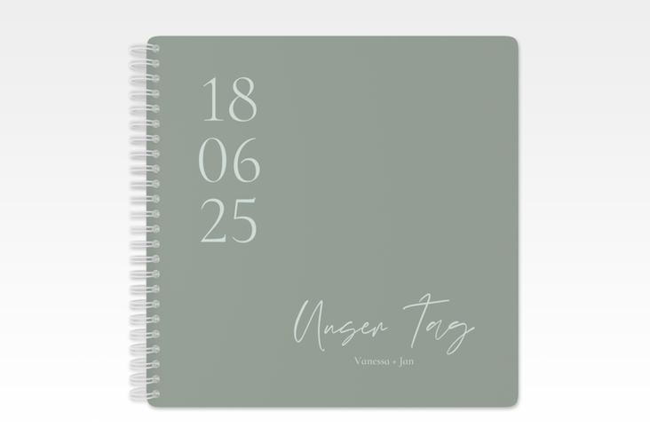 Gästebuch Hochzeit Day Ringbindung mit Datum im minimalistischen Design
