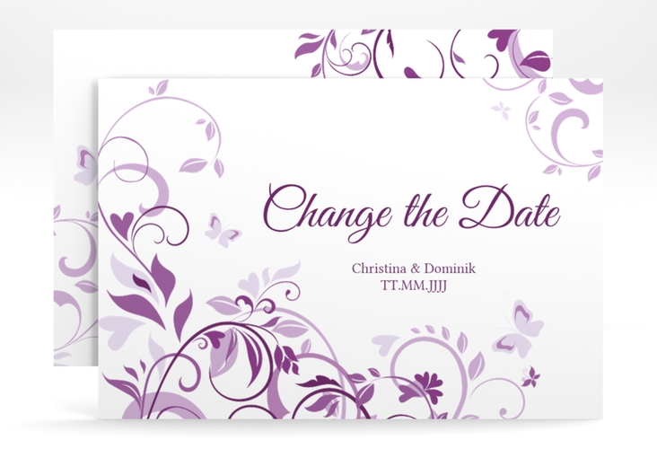 Change the Date-Karte Lilly A6 Karte quer lila