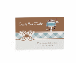 Klick: Details zu Biglietti Save the Date collezione Stoccarda anzeigen Biglietti Save the Date collezione Stoccarda A6 Postkarte blu