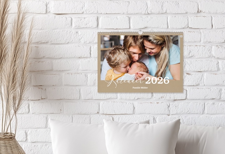 Wandkalender A3 Querformat Unser Jahr A3 quer Kraftpapier