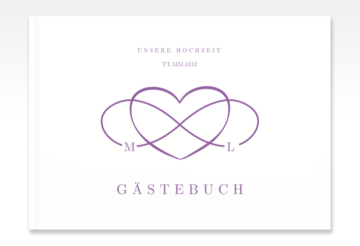 Gästebuch A4 quer Infinity A4 quer, Hardcover lila