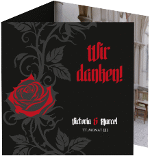 Danksagungskarte Hochzeit "Red Rose"