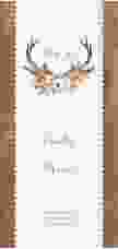 Tagesablauf Hochzeit Heimatjuwel lange Karte hoch braun mit Hirschgeweih und Holz-Hintergrund