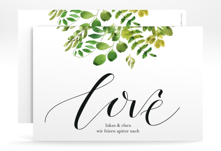 Change the Date-Karte Botany A6 Karte quer weiss hochglanz